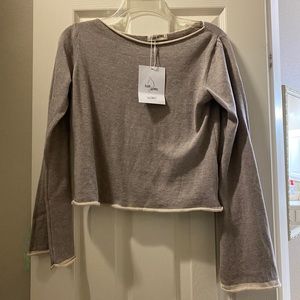 NWT Djerf Avenue Bateau Neck Sweater Creamy Oat Size XS